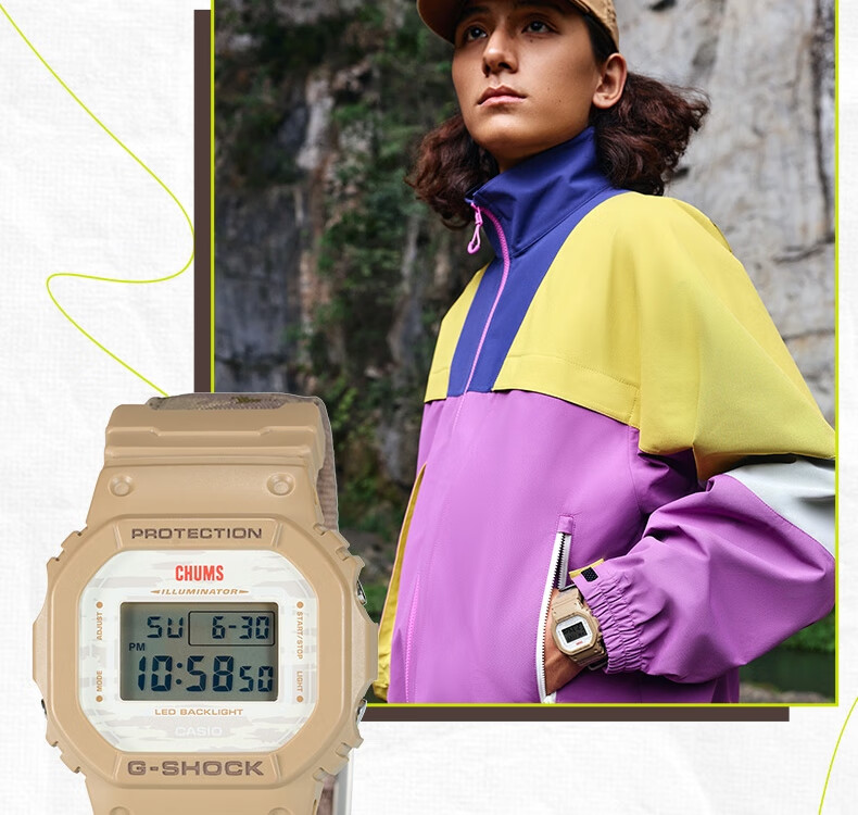 Casio Watch, G-SHOCK Li-Ning ·CHUMS Co-Branded Sports Digital Watch, DW-5600LICH25 5