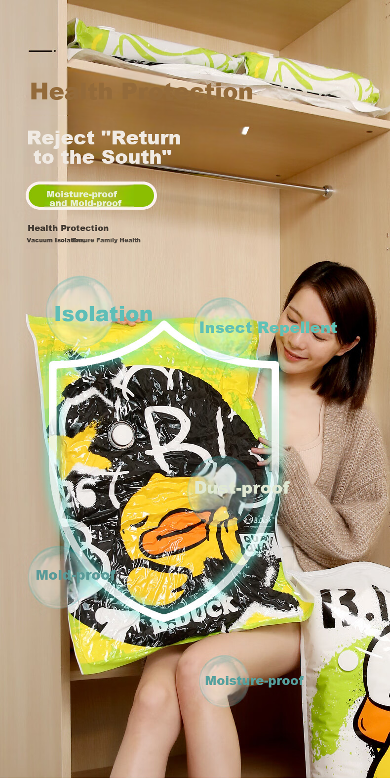 DR.STORAGE [Xiaohuan Ya Series] Vacuum Compression Storage Bags Sealing Bags 3D 8-Piece Set [Wireless Pump Version] 4