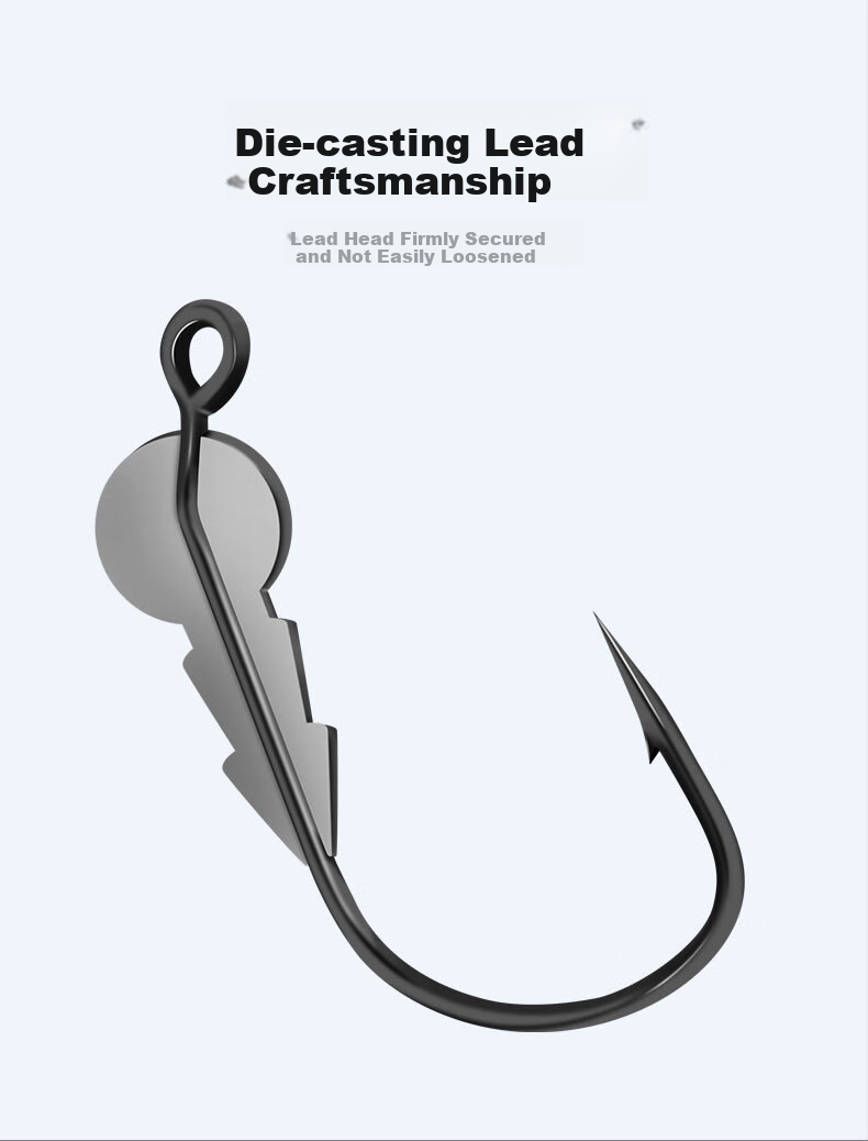 Guowangluya Micro Lead Hook, Fire Basting Tomidostu Hook, Reinforced Small Weight Invisible Worm Hook, Black Pit Lead Hook 8