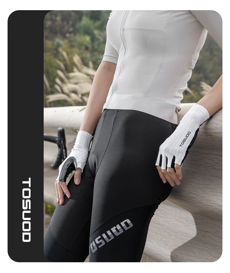 Tasiduizhang Bicycle Gloves, Half-Finger Riding Gloves for Men And Women, Road And Mountain Bike Breathable Silicone Shock-Absorbing Cycling Equipment, Black XL 15