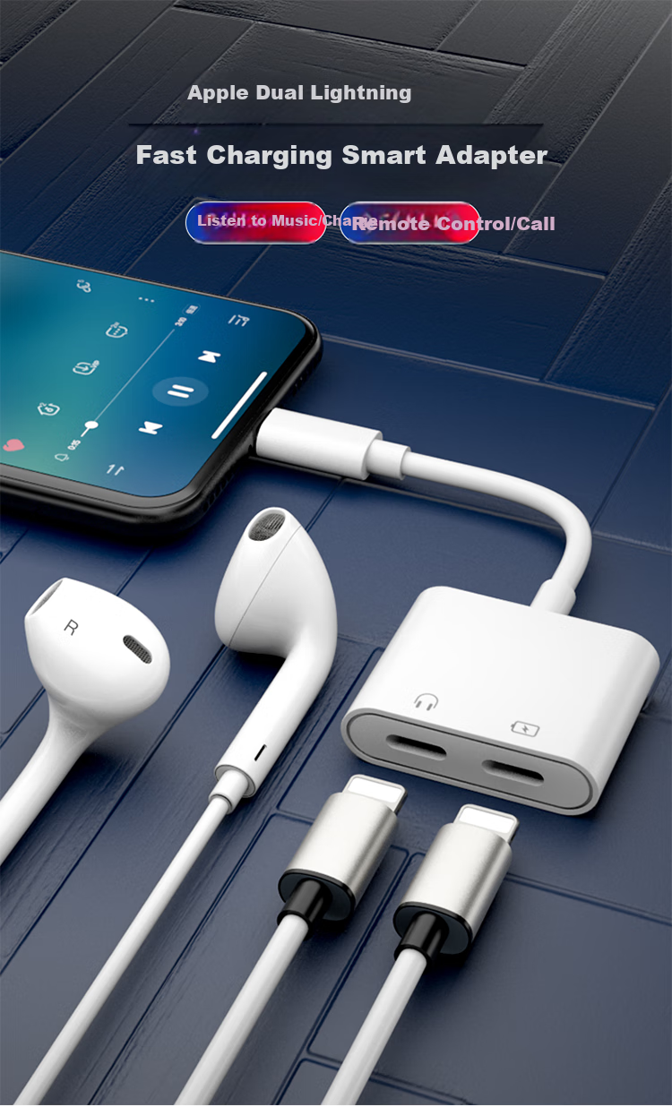 JOWOYE Apple Lightning to PD Fast Charging Adapter for Live Streaming, Music Listening, Gaming, Low Latency, Anti-Fingerprint Headphones with Microphone, Multi-Function All-In Compatible with IPad Pro 1