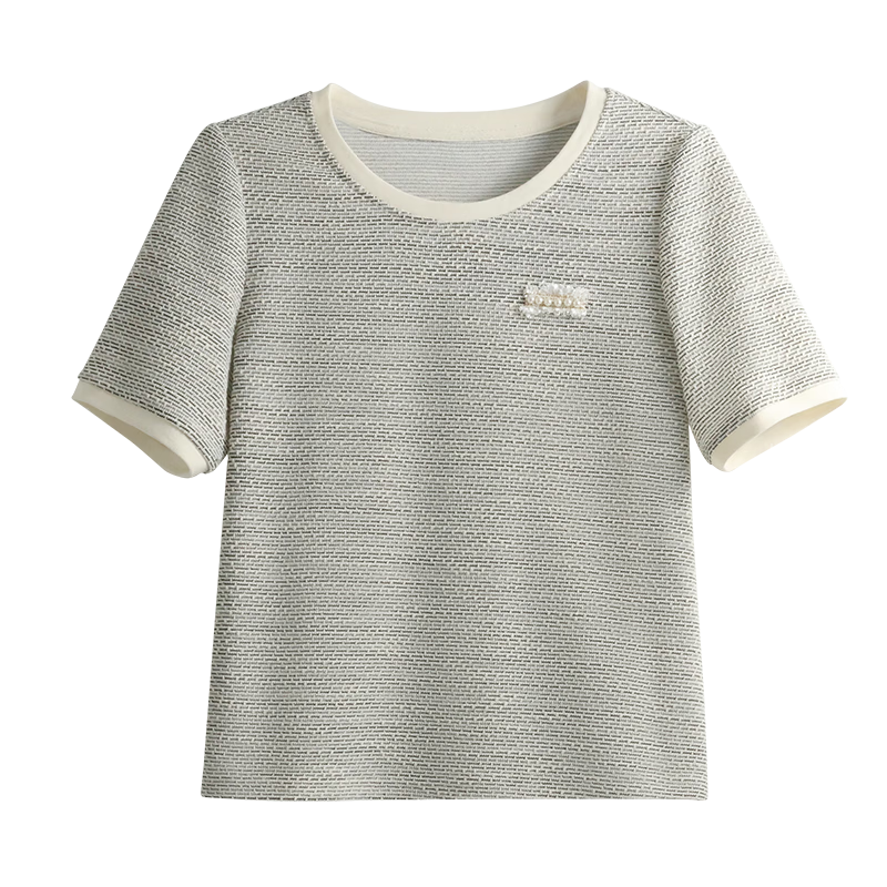 Taxiang Long-Sleeve T-Shirt for Women, Round Neck, Chanel-Style, Regular Shoulder Top, Versatile Design Long-Sleeve Base Shirt, Women's T53T031