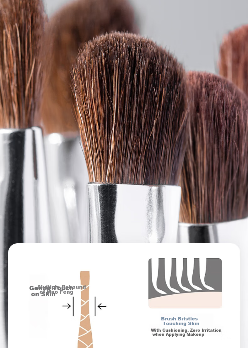 AOLANLA Master Series Small Eyeshadow Brush, Horse Hair Eye Detail Makeup Brush, No. 15 Under-Eye Blending Brush, Single Piece 5
