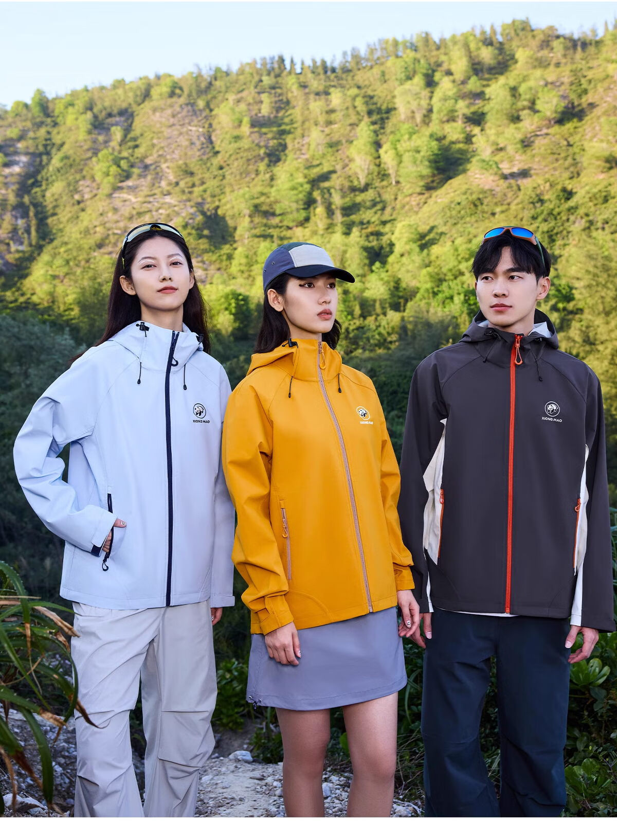 CAMEL Panda Series Outdoor Softshell Jacket Unisex Fashion Versatile Three-Proof Travel Mountaineering Coat 1114 XS 22