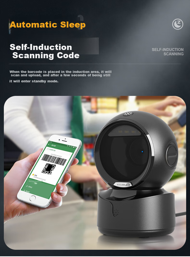 NTEUMM Supermarket Wireless Bluetooth Scanning Platform, Universal Barcode Payment Scanner Gun with Cash Register Box, Pharmaceutical Traceability Code Scanner for Payment Collection And Cash Register, A6 4