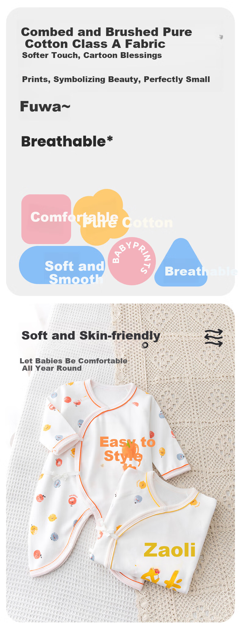Babyprints Newborn Onesie, Festive Clothing for Baby Boys And Girls, Pure Cotton Baby Romper, Soft And Belly-Protecting, Joyful 52 1