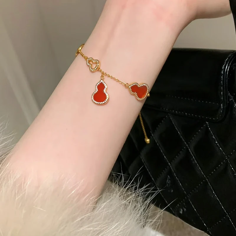 Aideyueding [Six Treasures Gourd] Bracelet for Women, Wealth-Attracting And Blessing, Light Luxury Niche Chinese Style Birthday Gift for Girlfriend Or Wife on May 20