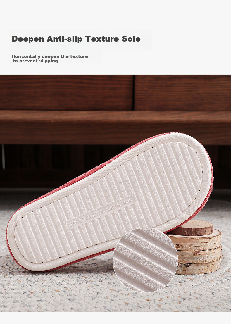GUOLUOFEI Japanese-Style Slippers for Men And Women, Couples Spring And Summer Home Use Sweat-Absorbing Breathable Non-Slip Floor Slippers, Red, Size 38-39 8
