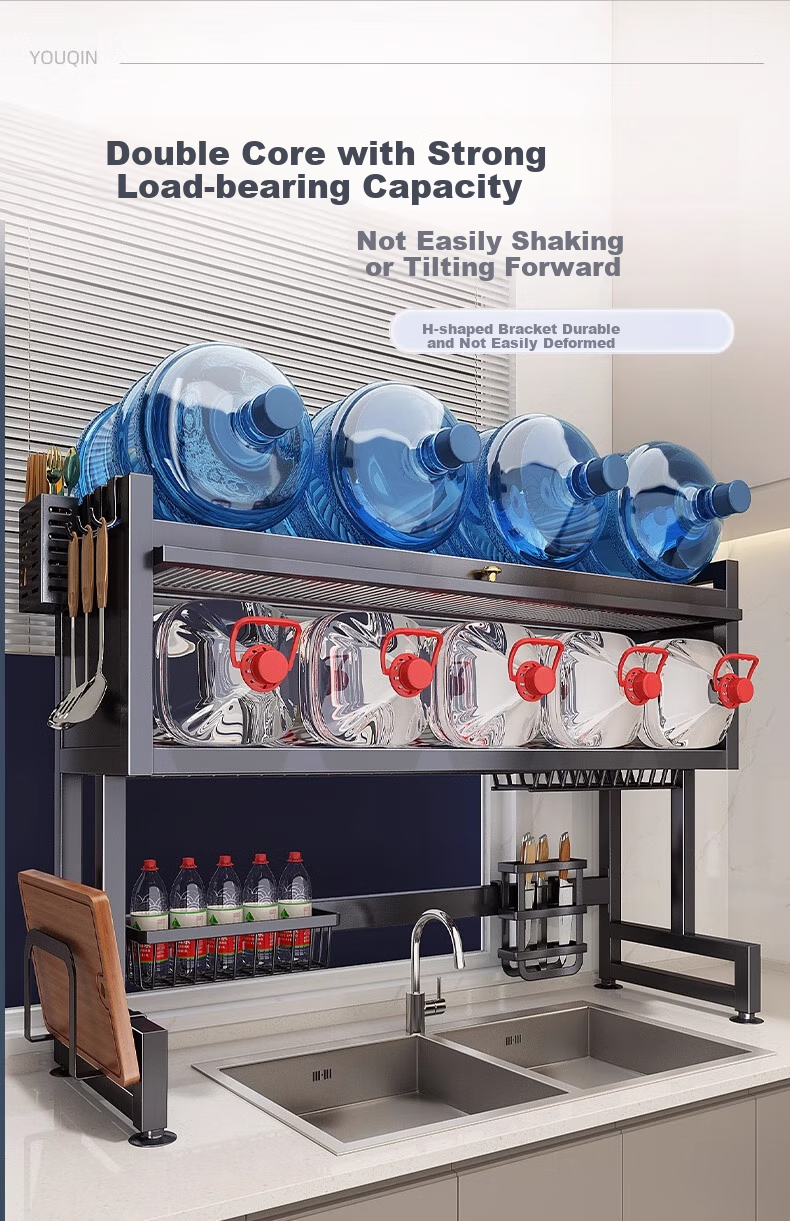 Jiadu Storage Cabinet Sink Organizer, Dish Drainer, Dust-Proof Countertop, Multi-Functional Drying Rack for Bathroom And Kitche 12