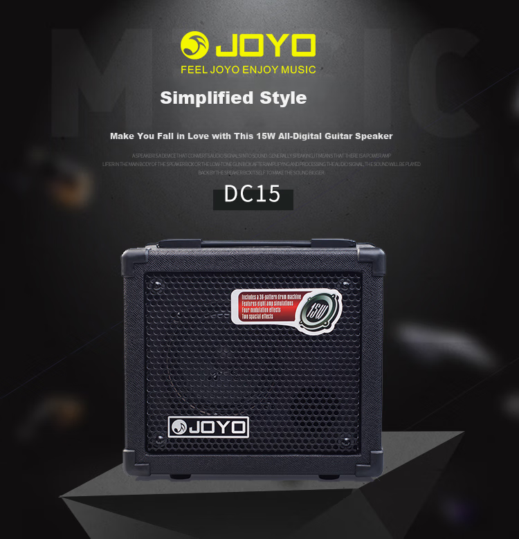 JOYO DC-15 Acoustic-Electric Guitar Amplifier with Effects Pedal, Drum Machine, Rhythm Guitar Practice Portable Speaker 1