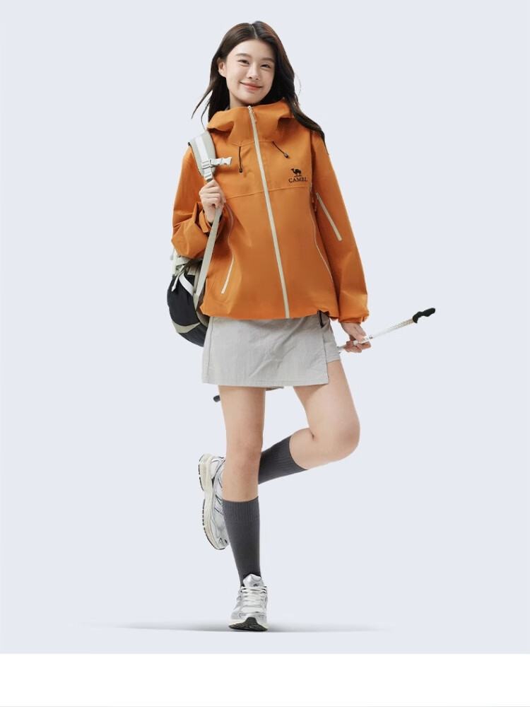 CAMEL [Wangzhe Kaijia] All-Weather Hardshell Jacket, Heavy Rain Waterproof Professional Hiking Suit, 735BA31011 13