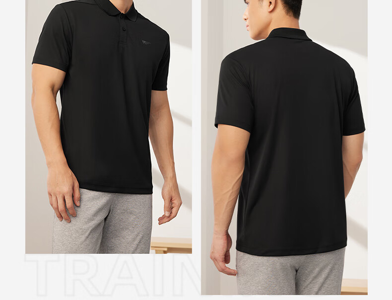 361° Men's Short-Sleeve T-Shirt, Summer Quick-Dry Polo Shirt, Running Fitness Sportswear, Half Sleeve, 652524102D-8 20