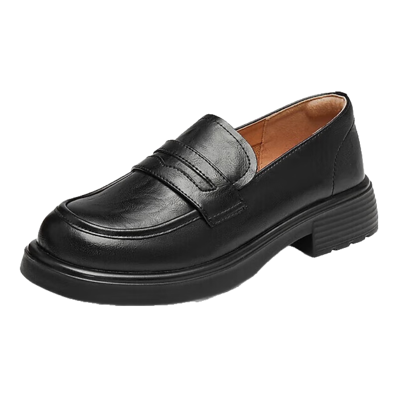 TEENMIX Loafers with Thick Soles, Same Style As in Shopping Malls, Slip-On Women's Shoes, Work Commute Leather Shoes, New Style