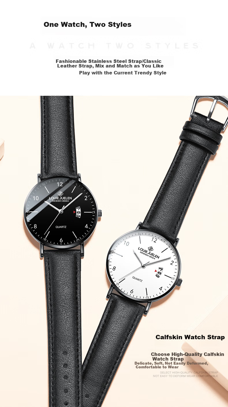 LOUIE JUELEN Youth Student Exam-Specific Watch, Silent Men's Model, Civil Servant Mechanical Watch for Middle And High School Students, Quartz Watch with Water Resistance 11
