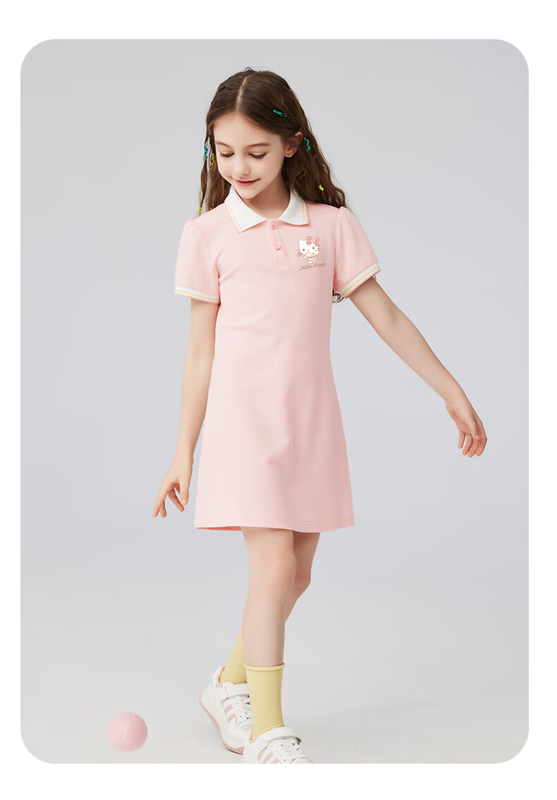 Hello Kitty Girls' Dress, Summer 2025 New Style Children's Clothing, Preppy Style Dress, Girls' POLO Dress, Stylish Summer Outfit 10