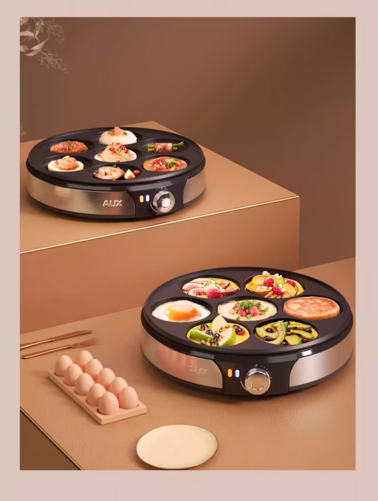AUX Thin Pancake Maker Spring Pancake Machine Home Electric Griddle Small Thin Pancake Maker Flatbread Pan Mini Crepe Pan Pancake Making Tool Spring Pancakes Spring Rolls Wrappers Layer Cake Maker LA-BBJ 2