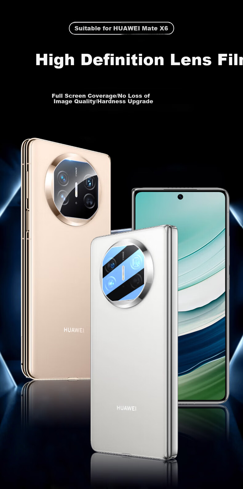 KOOLIFE [Two Pieces], Suitable for Huawei MateX6 Lens Film, Huawei MateX6 Rear Camera Protective Film, AR Anti-Glare Ultra-Thin High-Definition Wear-Resistant Anti-Scratch Dust-Proof Film 1