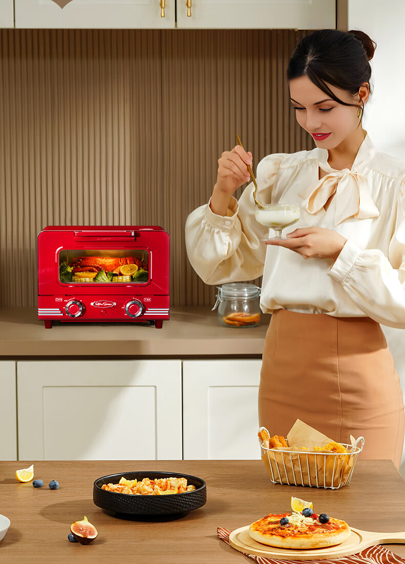 Nuosideqi Home Oven, 10L Capacity, Visible Window, No Need to Flip Food, Independent Temperature Control for Top And Bottom, Smart Fully Automatic Ove 8