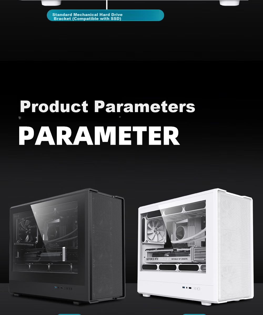 PADO W6 White MESH Mesh Cooling Case (Supports MATX Motherboard, Glass Side Panel, Steel Mesh Front Panel, Independent PSU Compartment, Dust Filter, Supports 4080 Graphics Card) White 15