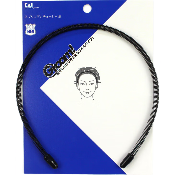 Beiyin (KAI) Japanese Imported Men's Headband/Barrette, 1 Piece (Headband, Not Tight on Head, Fashionable Back Hair)