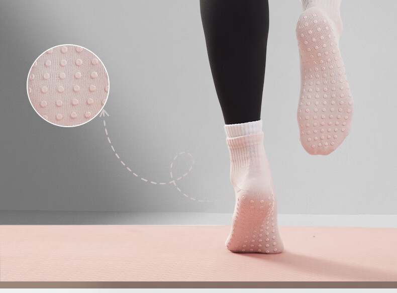 LI-NING Yoga Socks Pilates Socks Non-Slip Floor Socks Women's Professional Sports Fitness Aerobics Adult Cotton Sports Socks 1