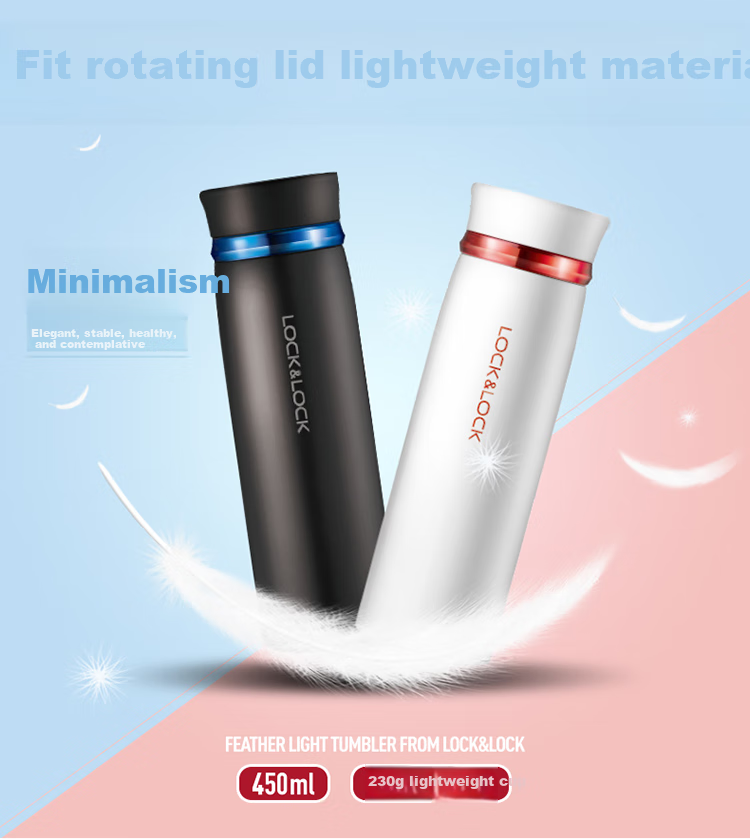 LOCK&LOCK Feite Rotating Lightweight Insulated Cup, 450ml, LHC4131, Random Color 1