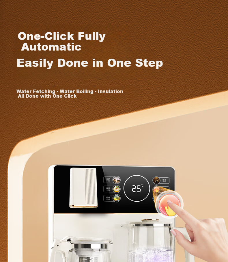 MeiLing Smart Voice Tea Bar Machine for Home Use with Touch Control Color Screen, Office Standing Water Dispenser with Anti-Overflow Electric Kettle, Large Bottom Water Tank MY-M611 Small Fountain 2.0 6