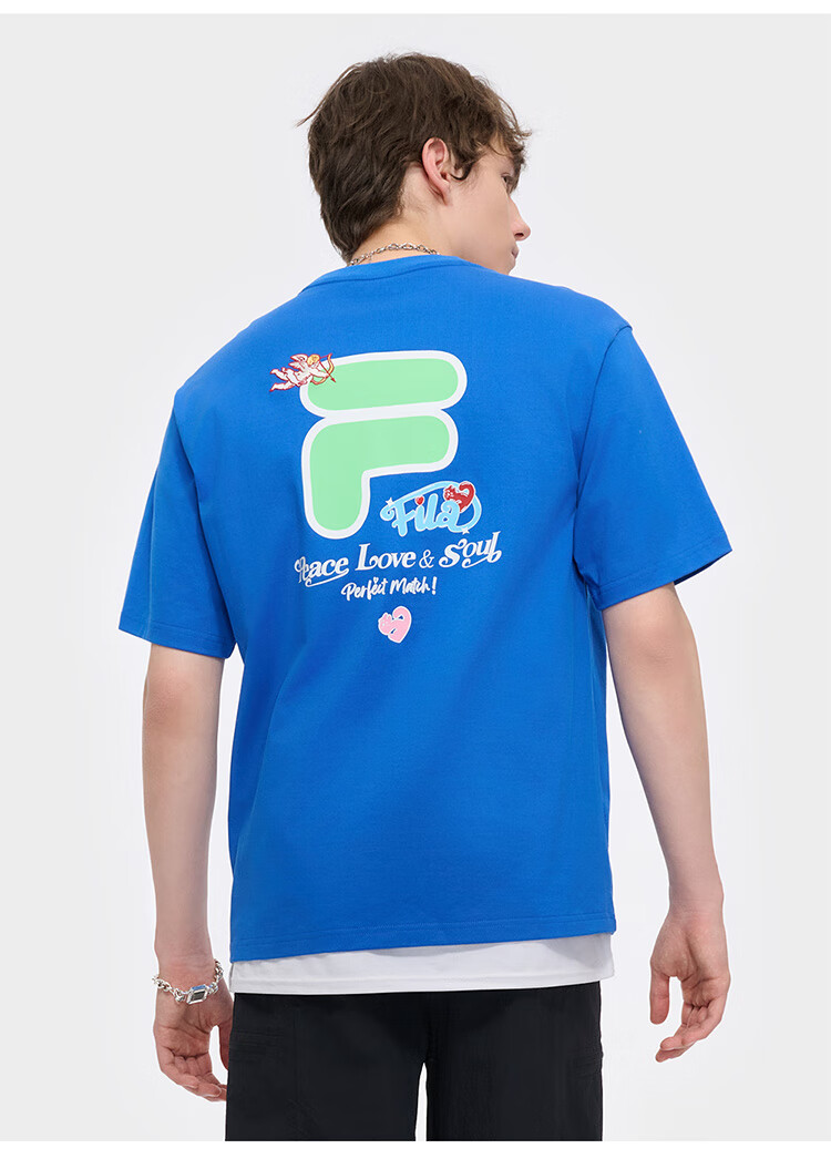 FILA FUSION Official Trendy Brand Zhang Hao Couple Knit Short Sleeve Breathable Cool Casual T-Shirt 16