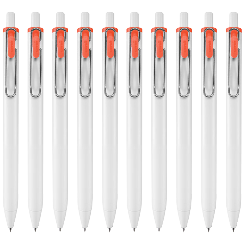 Uni Mitsubishi Small Thick Core Orange Gel Pen, High Aesthetic Value, 0.5mm, Orange Signature Pen, Office And Student Pen Set, UMN-S 10 Pieces