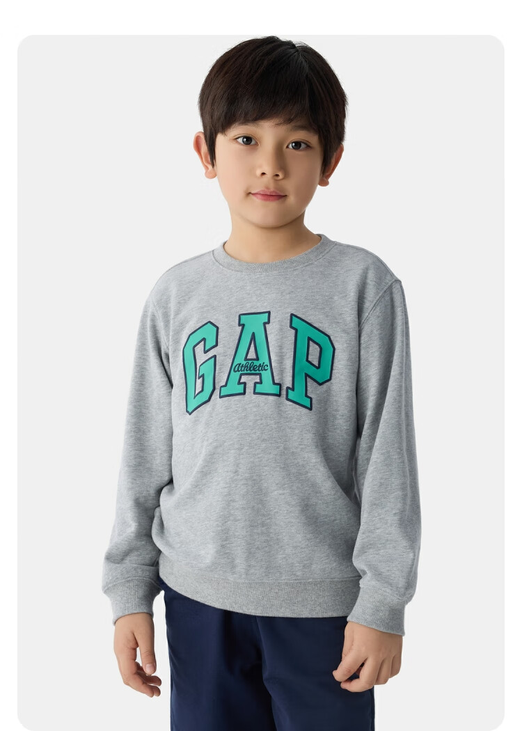 GAP [Same Style for Older And Younger Kids] Boys And Girls Spring Logo Contrast Color Long-Sleeve Sweatshirt 687330 16