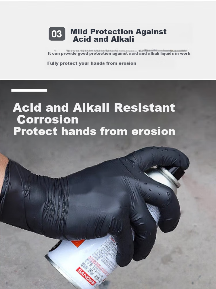 AMMEX Disposable Gloves, Food-Grade Nitrile Work Protective Gloves, Waterproof Non-Slip Oil-Resistant Gloves, Multi-Purpose Durable Wear-Resistant Dishwashing Gloves, Kitchen Cleaning Thickened Gloves, 100 Pieces L Size 7