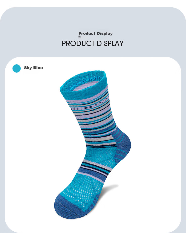 TFO Merino Outdoor Socks, Breathable Comfortable Sports Wool Socks for Hiking And Running, 2202487 Men's Black Style 4