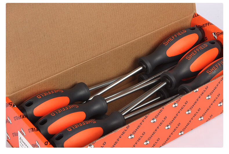 Gangdun SHEFFIELD S056112, Double-Color Handle Flathead Screwdriver, 6×40mm 6