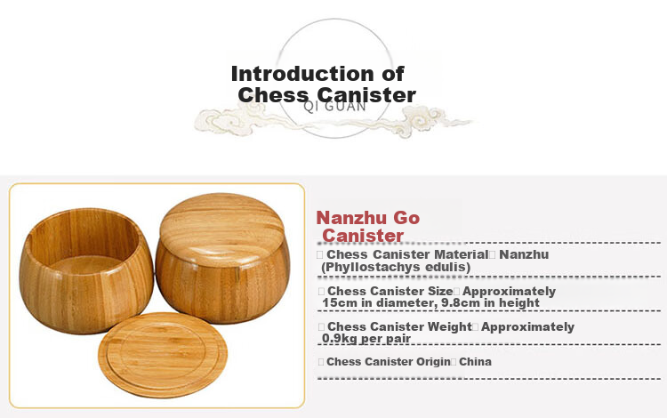 Yusheng Go And Gomoku Natural Nanmu Bamboo Chess Board, Solid Wood Go Container, Single-Sided New Cloud-Style Go Set for Home Use, Gift for Elders 6