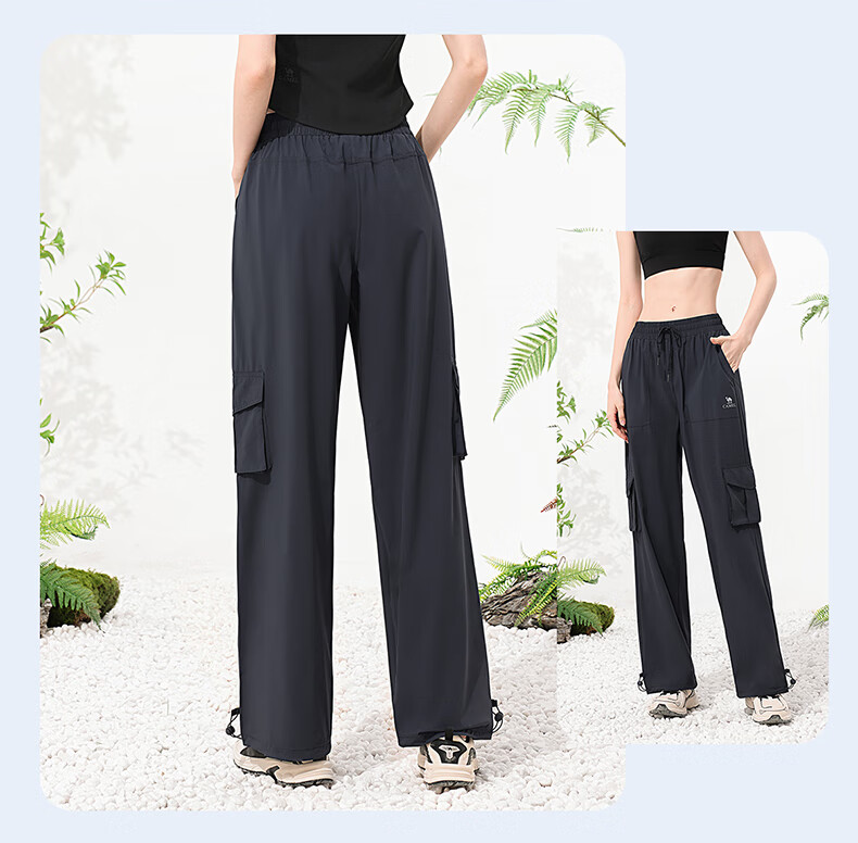 CAMEL Ice Cooling Sun Protection Workwear Women's Casual Outdoor Sports Long Pants Y25BAVLZ006 Hibiscus Pink XL 17