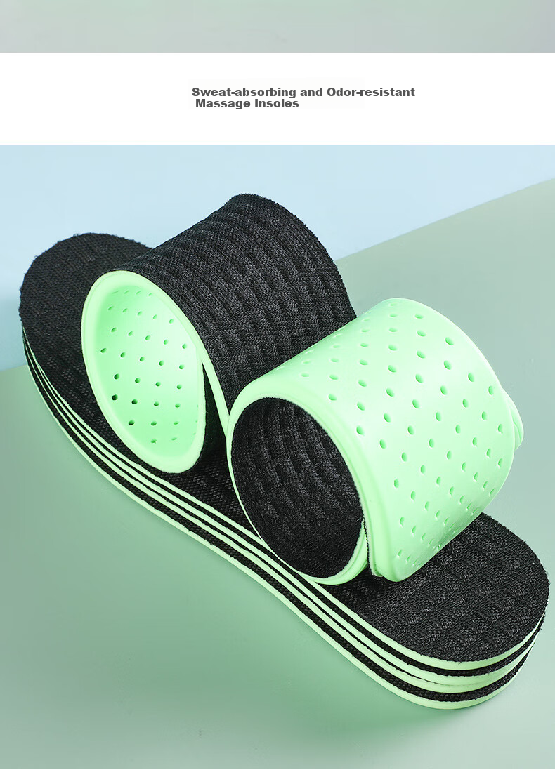 FOOTOPPO Odor-Resistant Insoles for Men, Soft And Elastic for Long-Standing, Summer Sports Shock-Absorbing, Sweat-Wicking Breathable Military Training Leather Shoes Insoles for Summer 18