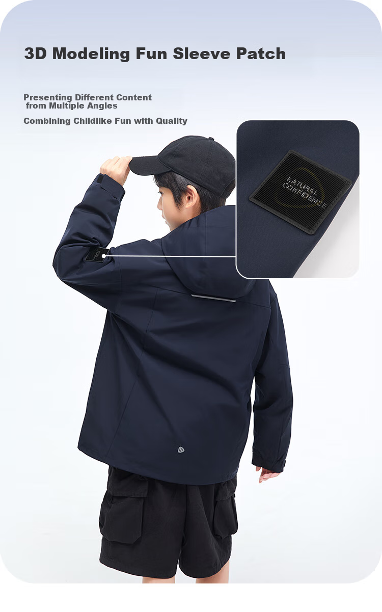 SOUHAIT Children's Clothing Boys Girls Jacket Autumn New Style Kids Triple Protection Thin Windbreaker Outerwear Navy Blue 170 7