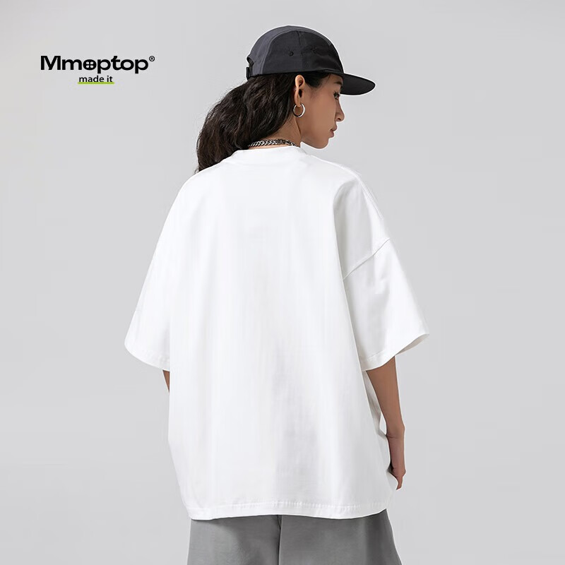 Мужская футболка MMOPTOP Trendy Loose Casual с коротким рукавом, летняя хлопковая футболка с принтом для пары, M0024, Белый, 2XL