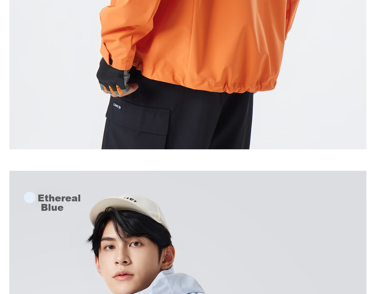 CAMEL Outdoor Jacket 2.0, Men's And Women's Mountain Hiking Wear, Windproof And Water-Resistant Travel Coat, M15BAKI063 26