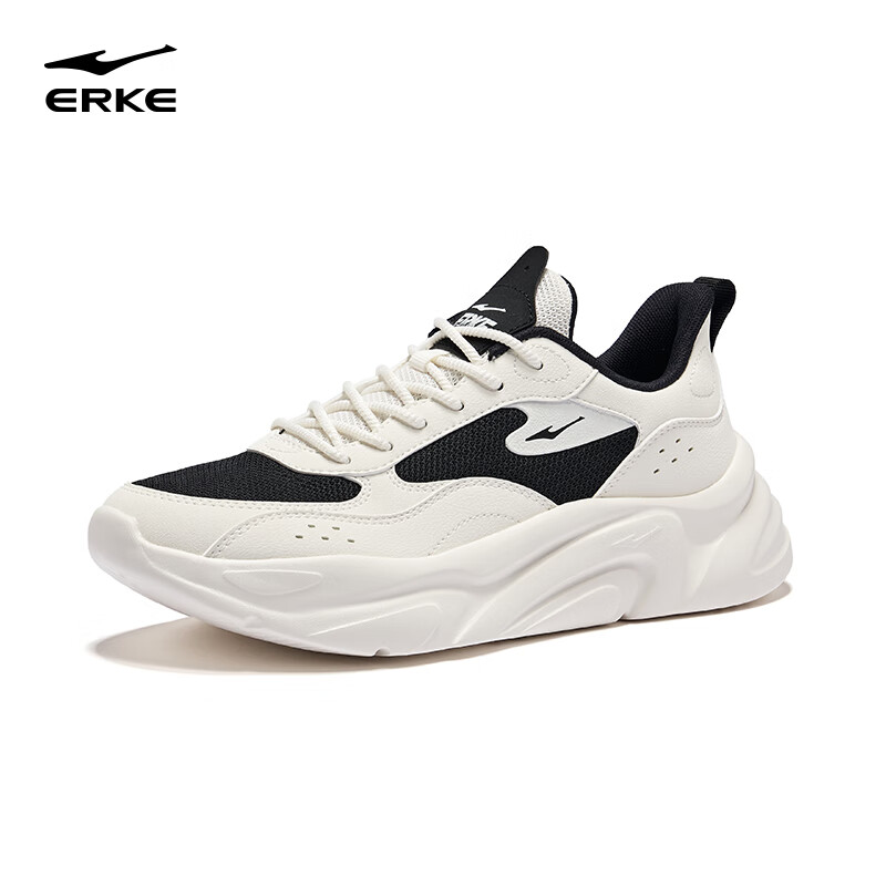 ERKE Casual Shoes for Men, Autumn Leather Mesh Versatile New Style Comfortable Soft-Soled Lightweight Athletic Running Shoes | Shuxing