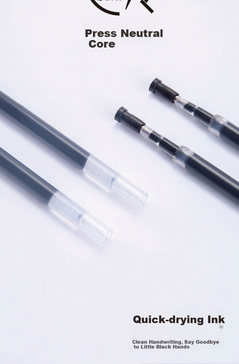 TRUECOLOR 0.5mm Black Quick-Drying Retractable Gel Pen Refill, Classic Bullet Tip Signing Pen, Ink Pen Refill, Student Office Stationery Supplies, 20 Pieces/box GR-35 3