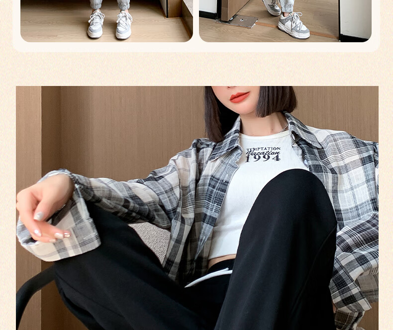 Huili Women's Sweatpants, 2026 New Spring And Autumn Style, Loose Straight-Leg Pants for Petite Figures, Elastic Ankle Joggers, Preppy-Style Athletic Casual Pants 18