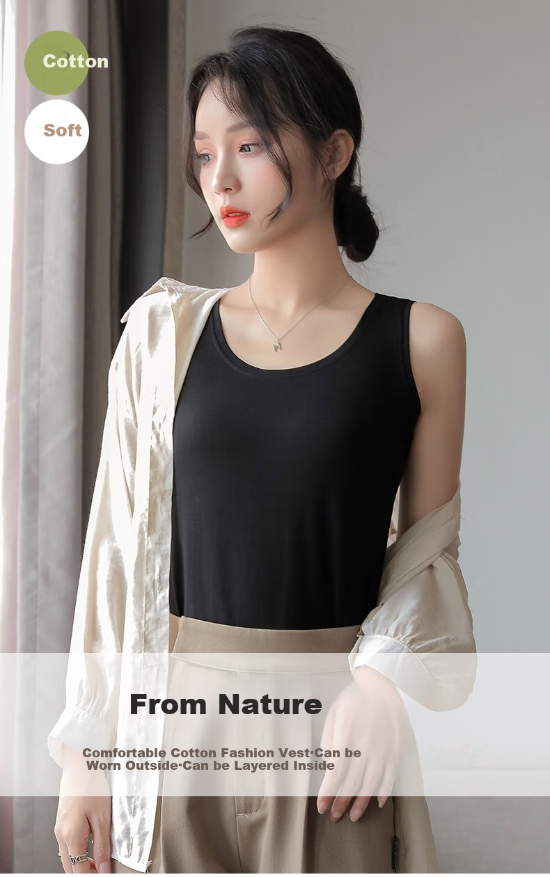 LangSha Camisole Tank Top for Women, Spring And Summer Elastic Sleeveless Undershirt, Inner Or Outer Wear, Slimming Top, Beautiful Back Undershirt 1