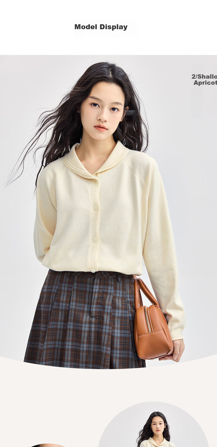 Giordano Ultra-Fine Knit Sweater for Women, Soft Knitted Jacket with Lapel Collar, Roll-Edge And Raglan Sleeves, Cardigan 13354669 8
