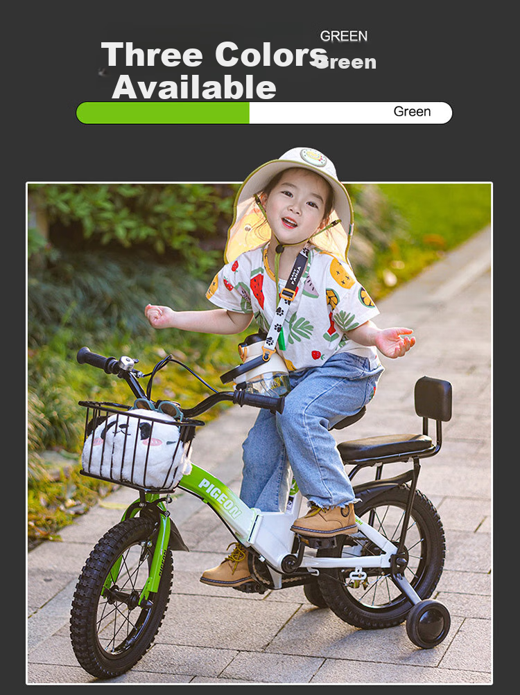 FG FLYING PIGEON Children's Bicycle, Boys And Girls Bike, Kids' Bike, Elementary School Student Bike, Baby Folding Bike, Bicycle, Green, 16 Inches 20