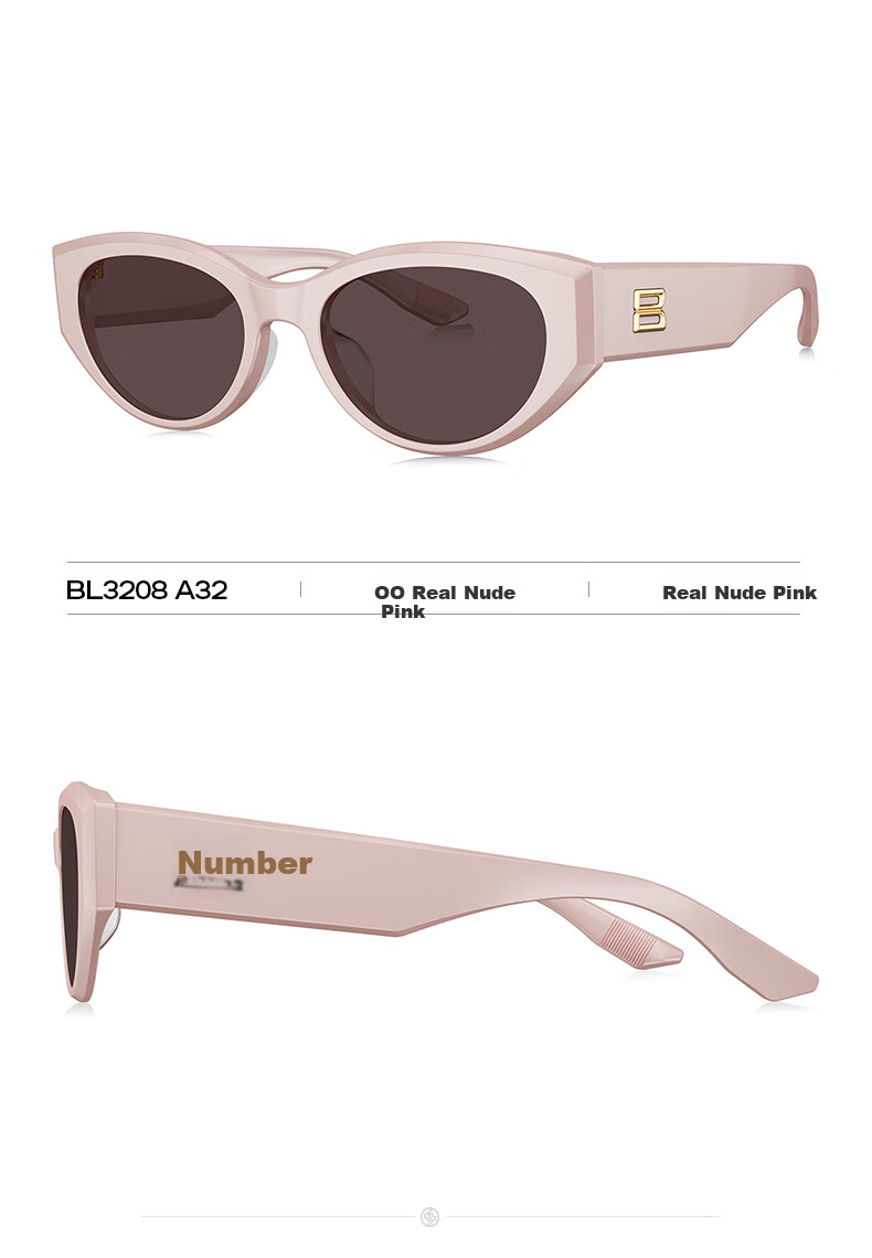 BOLON Sunglasses, Zhang Xiaowan's Style, Cat-Eye UV Protection Sunglasses for Women, Polarized Driving Sunglasses for Men, BL3208 C21 9