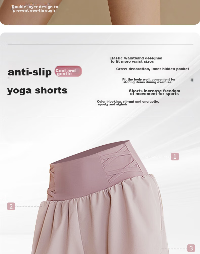 XUEXIMAN Yoga Shorts for Women, Anti-Chafing Breathable Quick-Dry Shorts, Running Training High-Waist Fitness Pilates Shorts, Summer Three-Quarter Length 2