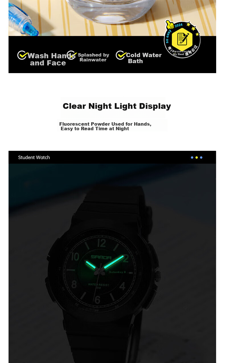 AELVO Middle And High School Student Watch for Men And Women, Civil Servant Exam-Specific Quartz Watch with Sound for Ages 6-12 9