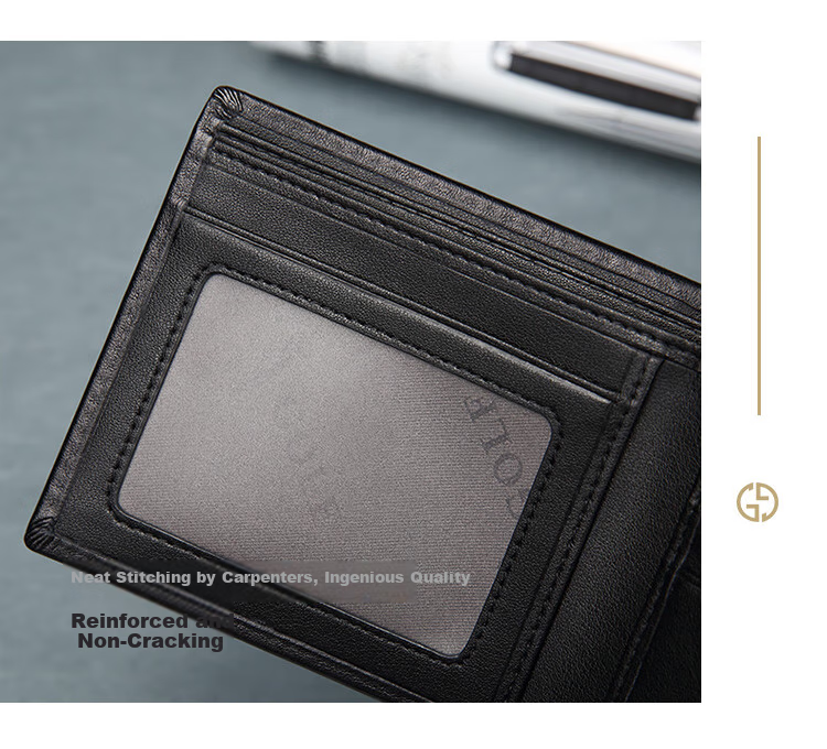GOLF Men's Wallet, Top-Grain Leather, Horizontal Short Style, Multi-Card Slots, Bank Card Holder, Leather Billfold, Gift Box Packaging 11