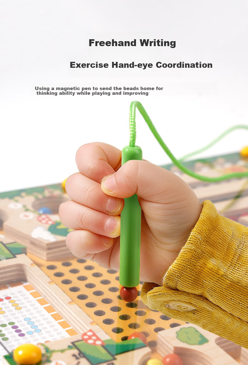 Lankupa Children's Educational Magnetic Bead Maze Writing Practice Toy for Focus Training, Gift for Boys And Girls Aged 3-6 9